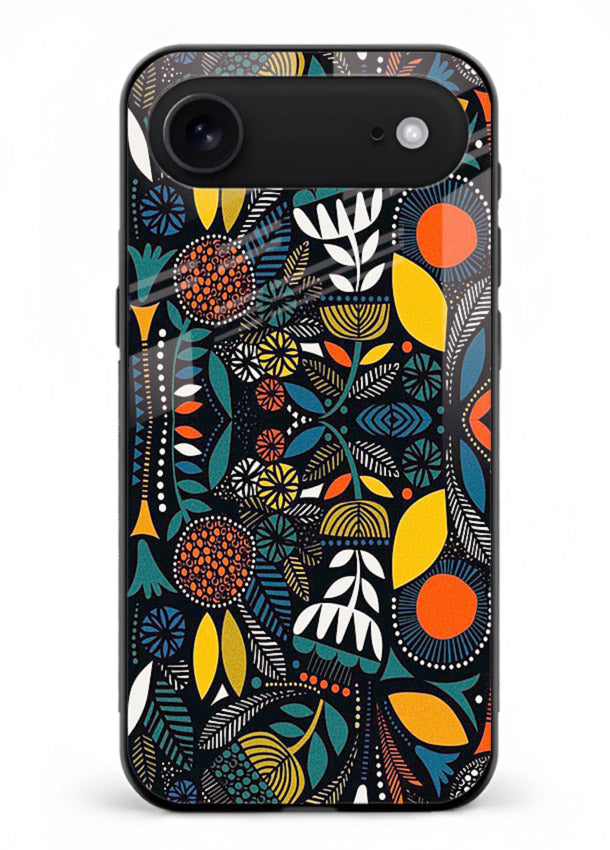 Tribal Botanical Art earthy tribal botanical pattern iphone 18 air glass back cover