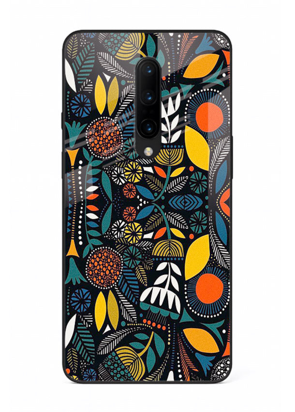 Tribal Botanical Art earthy tribal botanical pattern OnePlus 8 glass back cover