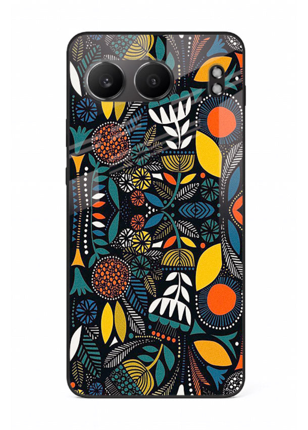Tribal Botanical Art earthy tribal botanical pattern OnePlus Nord 4 glass back cover