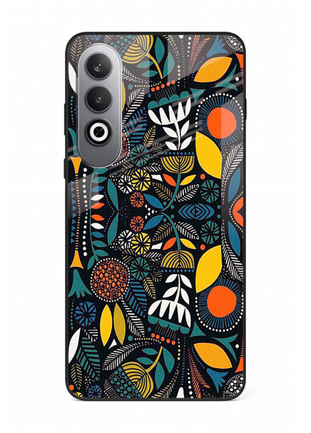 Tribal Botanical Art earthy tribal botanical pattern OnePlus Nord CE4 glass back cover