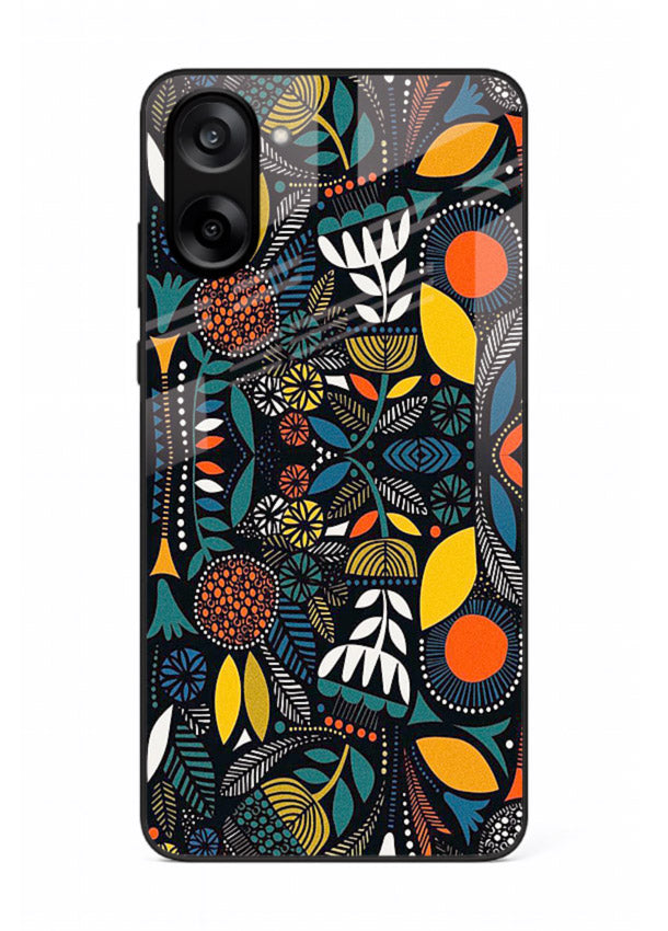 Tribal Botanical Art earthy tribal botanical pattern OnePlus Nord CE5 glass back cover