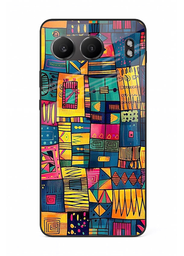 Tribal Patchwork Colors vibrant geometric pattern OnePlus Nord 4 glass back cover