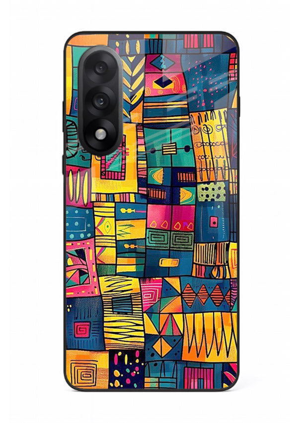 Tribal Patchwork Colors vibrant geometric pattern OnePlus Nord 5 glass back cover