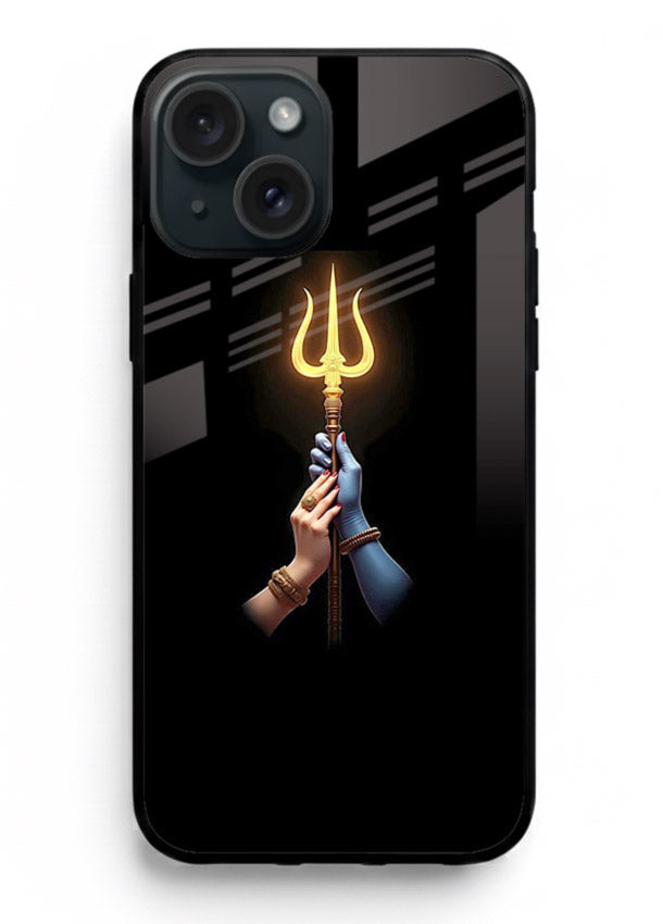 Trishul glowing divine aura art iphone 13 mini bold spiritual glass cover