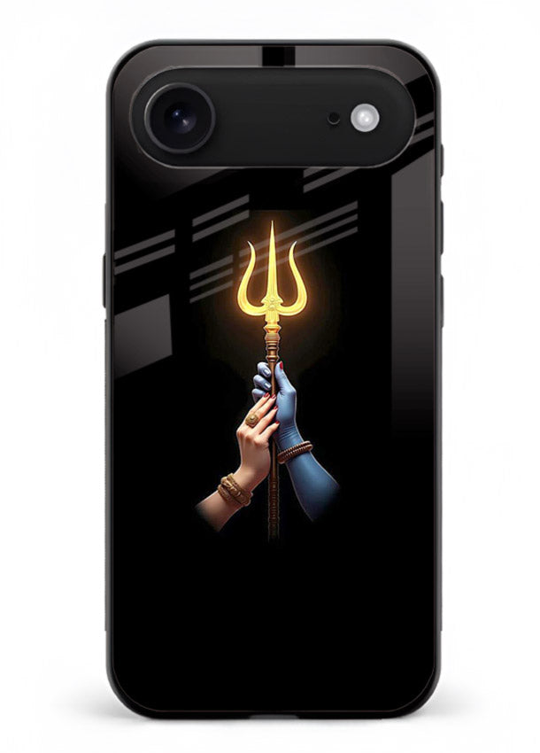 Trishul glowing divine aura art iphone 18 air bold spiritual glass cover
