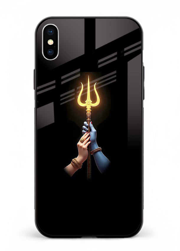 Trishul glowing divine aura art iphone xs max bold spiritual glass cover