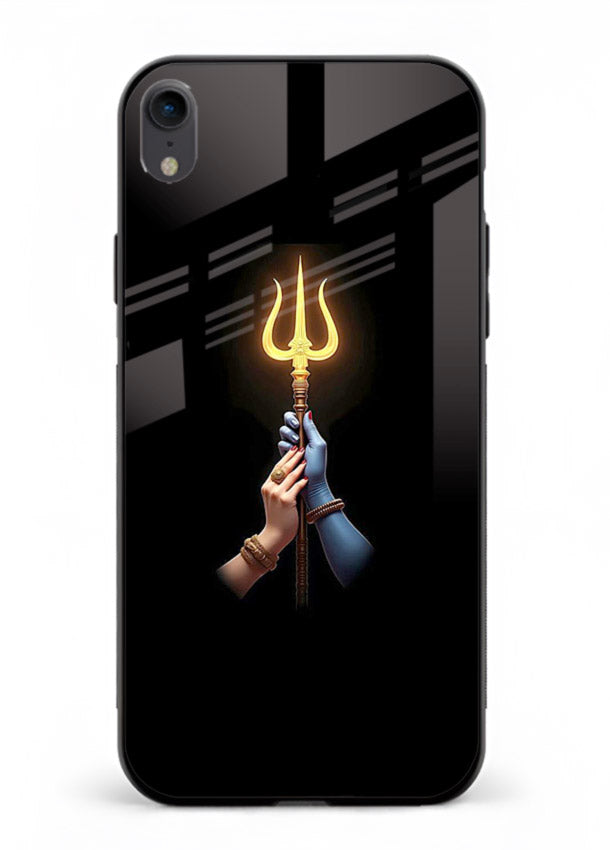 Trishul glowing divine aura art iphone xr bold spiritual glass cover