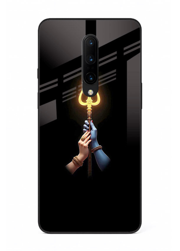 Trishul glowing divine aura art OnePlus 7 Pro bold spiritual glass cover
