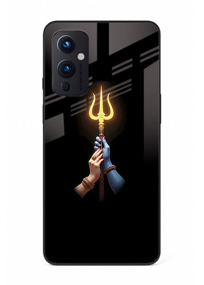 Trishul glowing divine aura art OnePlus 9 Pro bold spiritual glass cover