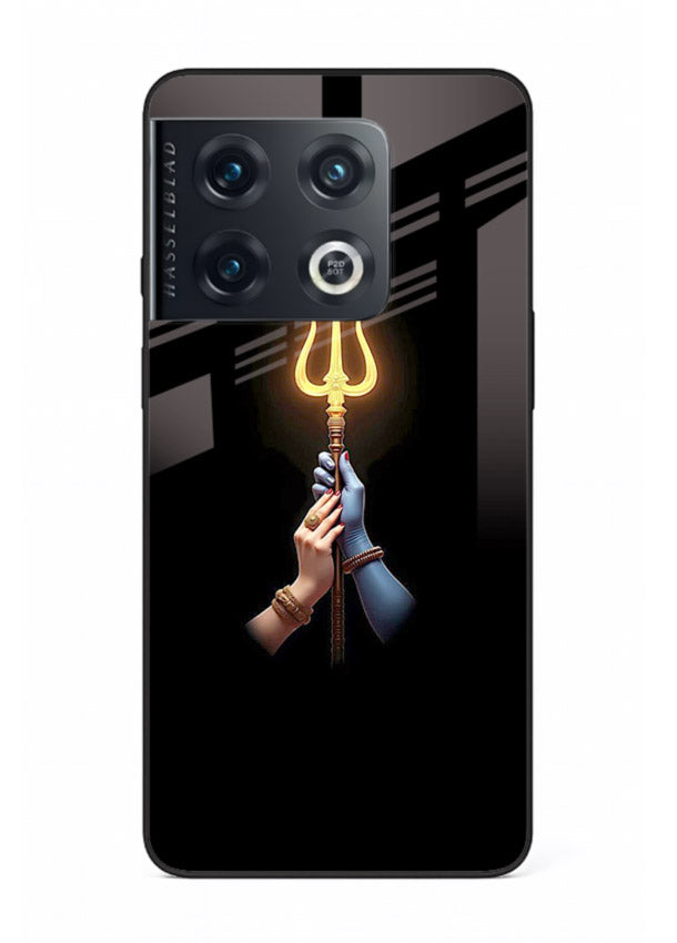 Trishul glowing divine aura art OnePlus 10 Pro bold spiritual glass cover