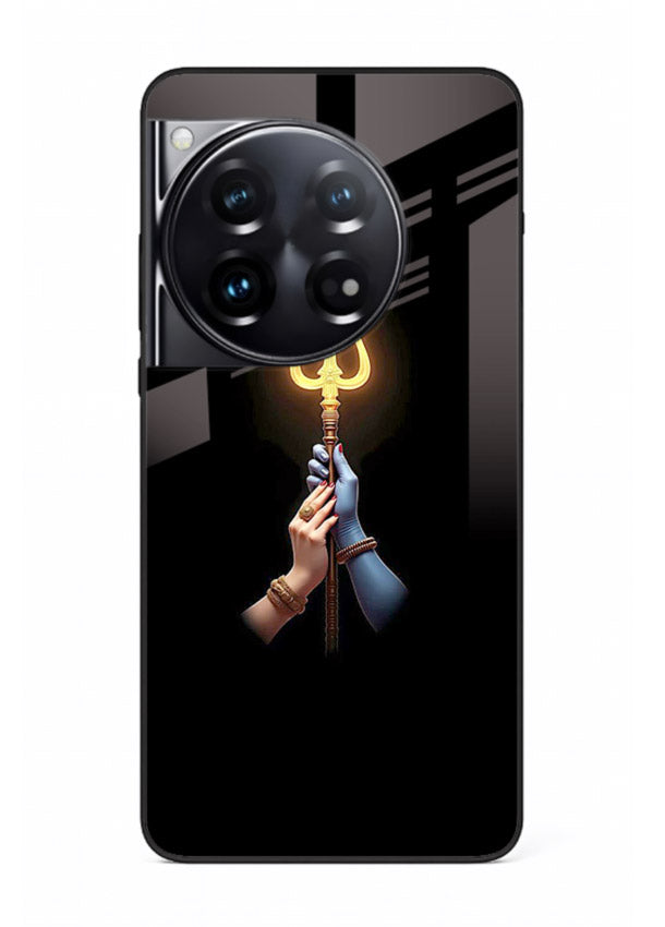 Trishul glowing divine aura art OnePlus 12 bold spiritual glass cover