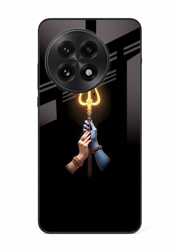 Trishul glowing divine aura art OnePlus 13 bold spiritual glass cover