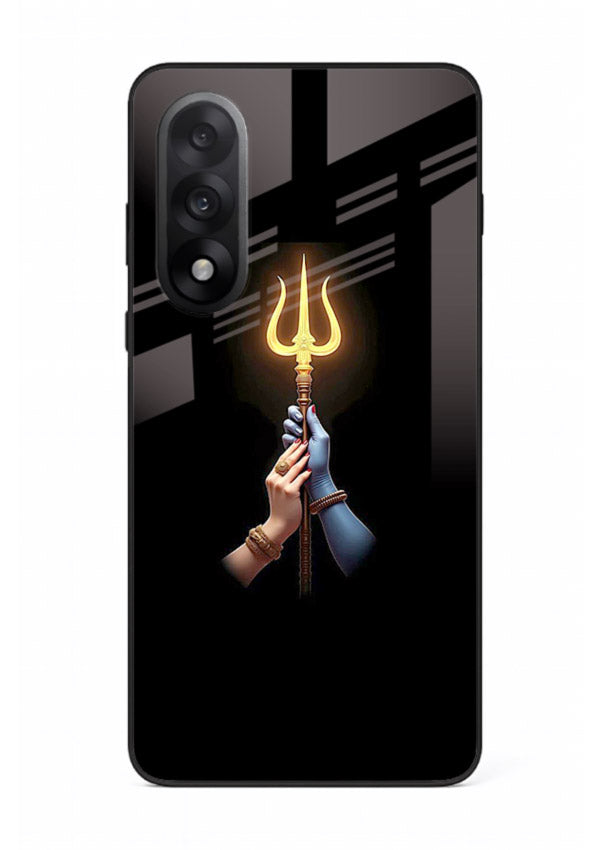 Trishul glowing divine aura art OnePlus Nord 5 bold spiritual glass cover