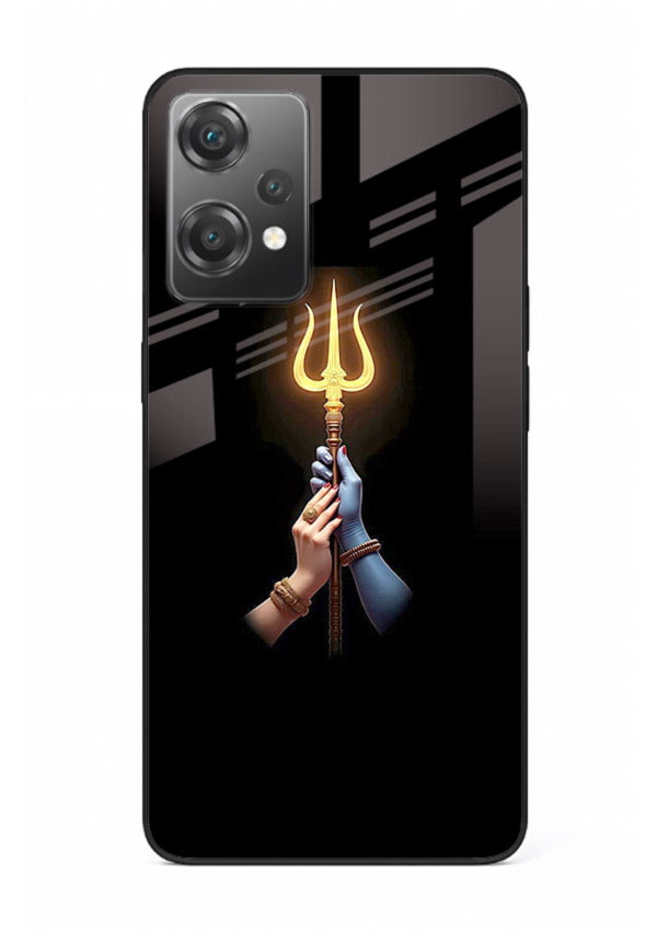 Trishul glowing divine aura art OnePlus Nord CE2 Lite 5G bold spiritual glass cover