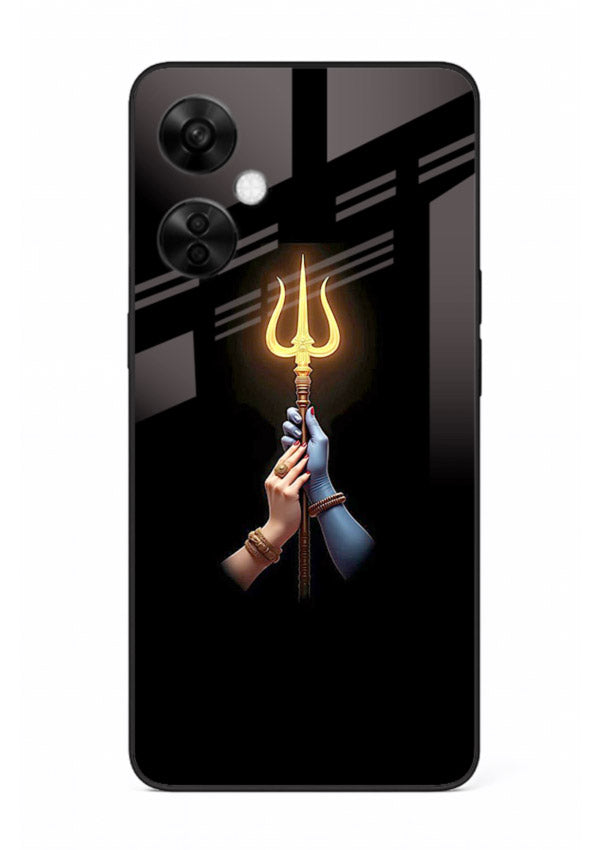 Trishul glowing divine aura art OnePlus Nord CE3 Lite bold spiritual glass cover
