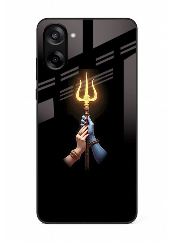 Trishul glowing divine aura art OnePlus Nord CE5 bold spiritual glass cover
