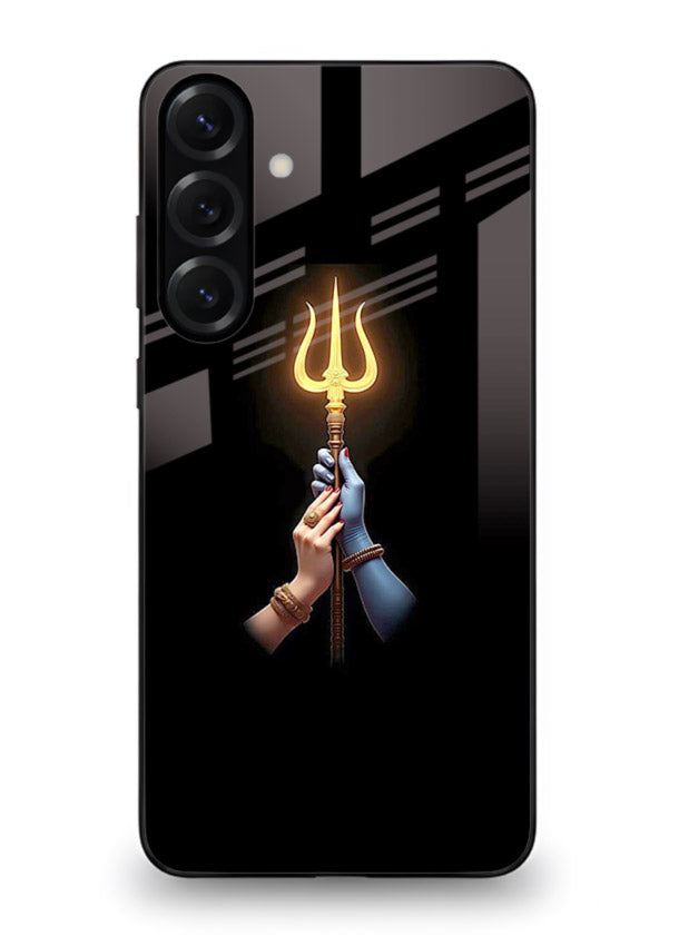 Trishul glowing divine aura art Samsung A16 5G bold spiritual glass cover