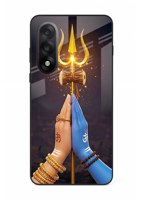 Divine trishul hand holding art OnePlus Nord 5 glass warrior spiritual case