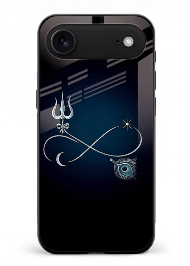 Trishul symbol artwork printed on premium tempered glass iPhone 17 Air back cover