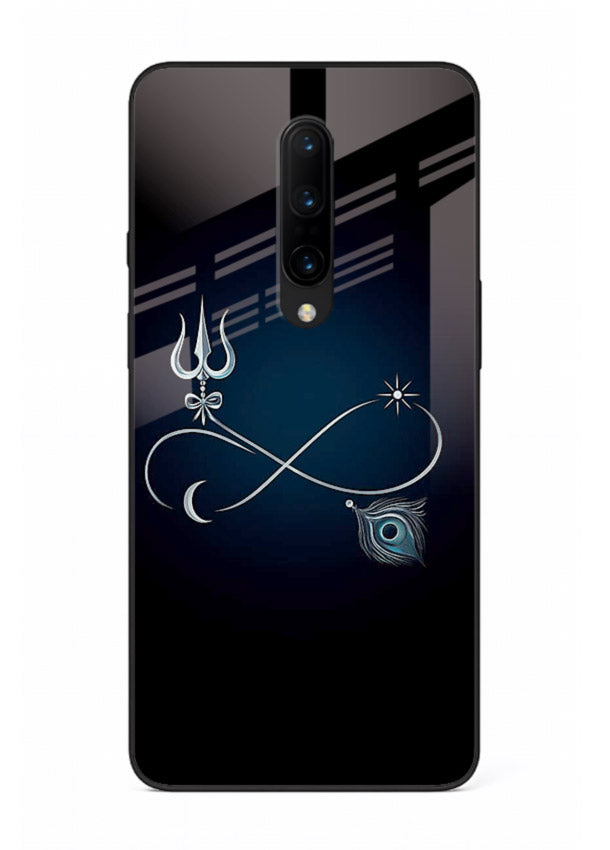Trishul symbol artwork printed on premium tempered glass OnePlus 7 Pro back cover