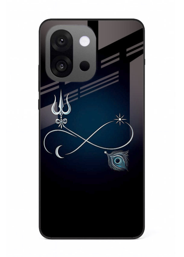 Trishul symbol artwork printed on premium tempered glass OnePlus 13s back cover