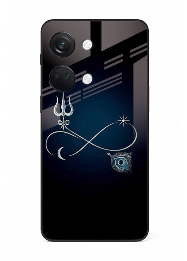 Trishul symbol artwork printed on premium tempered glass OnePlus Nord 3 back cover