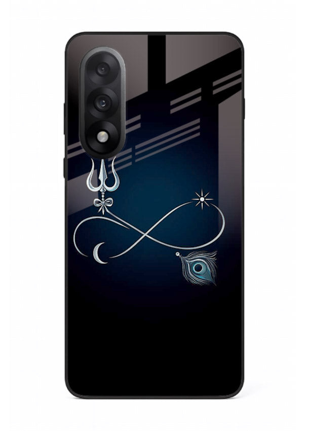 Trishul symbol artwork printed on premium tempered glass OnePlus Nord 5 back cover