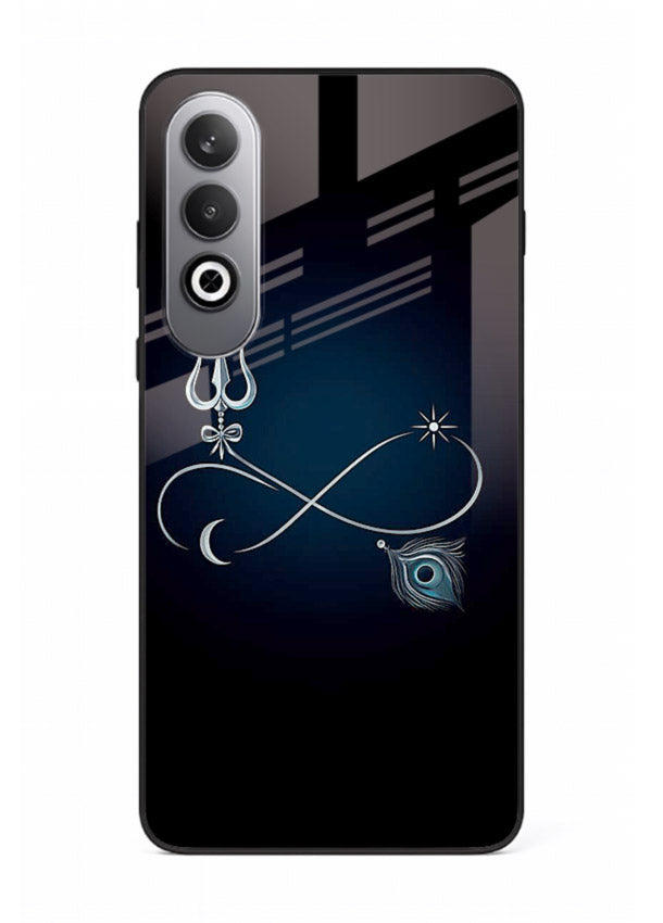 Trishul symbol artwork printed on premium tempered glass OnePlus Nord CE4 back cover