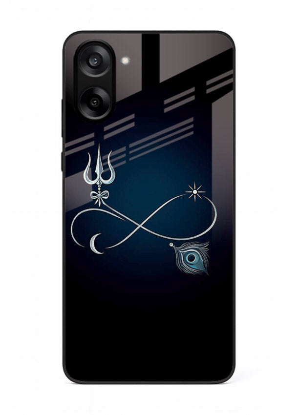 Trishul symbol artwork printed on premium tempered glass OnePlus Nord CE5 back cover