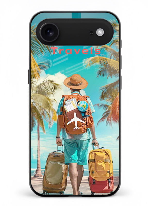 Tropical Beach Traveler summer artwork iphone 18 air glass back cover