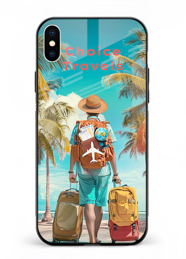 Tropical Beach Traveler summer artwork iphone xs max glass back cover