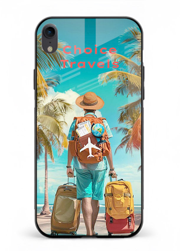 Tropical Beach Traveler summer artwork iphone xr glass back cover