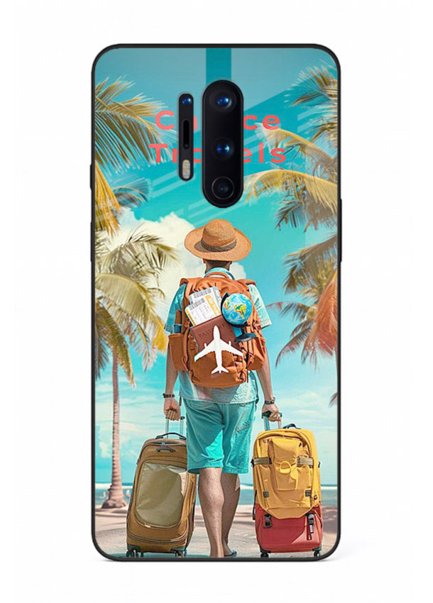 Tropical Beach Traveler summer artwork OnePlus 8 Pro glass back cover