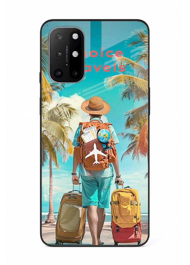 Tropical Beach Traveler summer artwork OnePlus 8T glass back cover