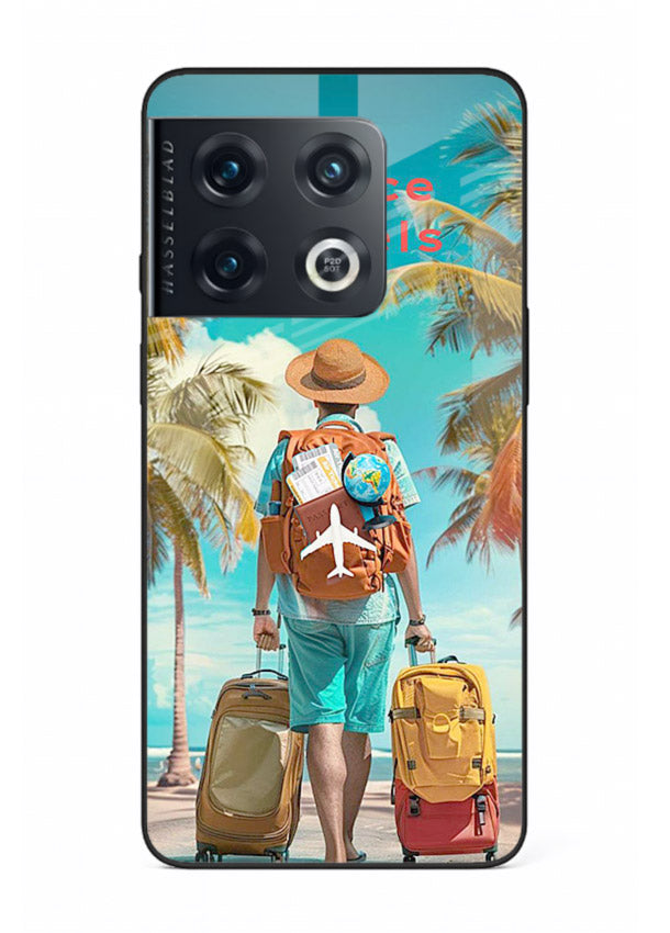 Tropical Beach Traveler summer artwork OnePlus 10 Pro glass back cover