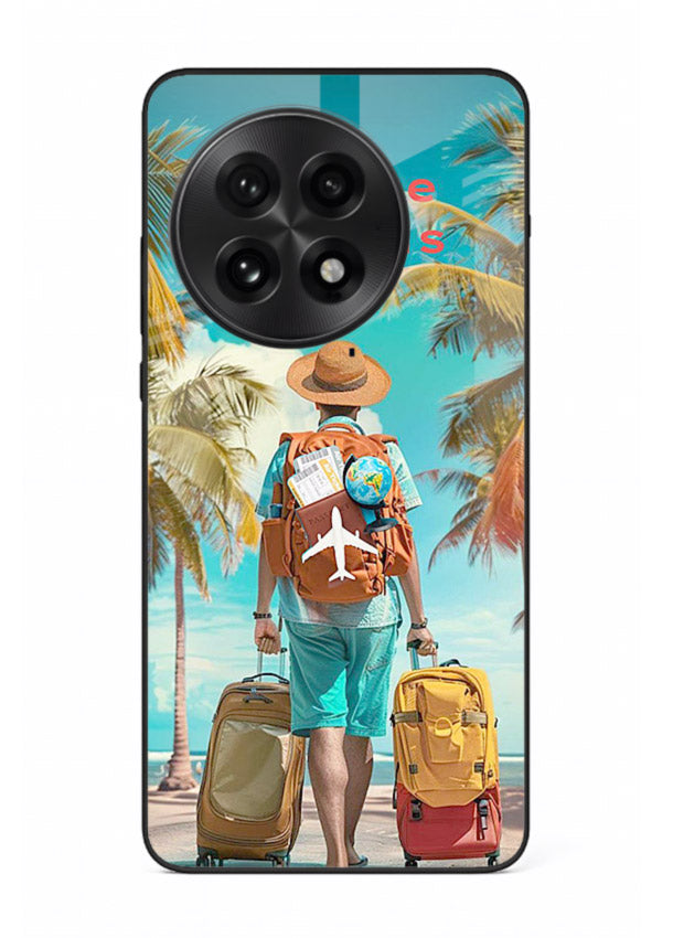 Tropical Beach Traveler summer artwork OnePlus 13 glass back cover
