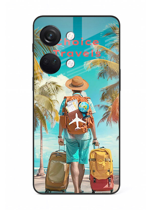 Tropical Beach Traveler summer artwork OnePlus Nord 3 glass back cover