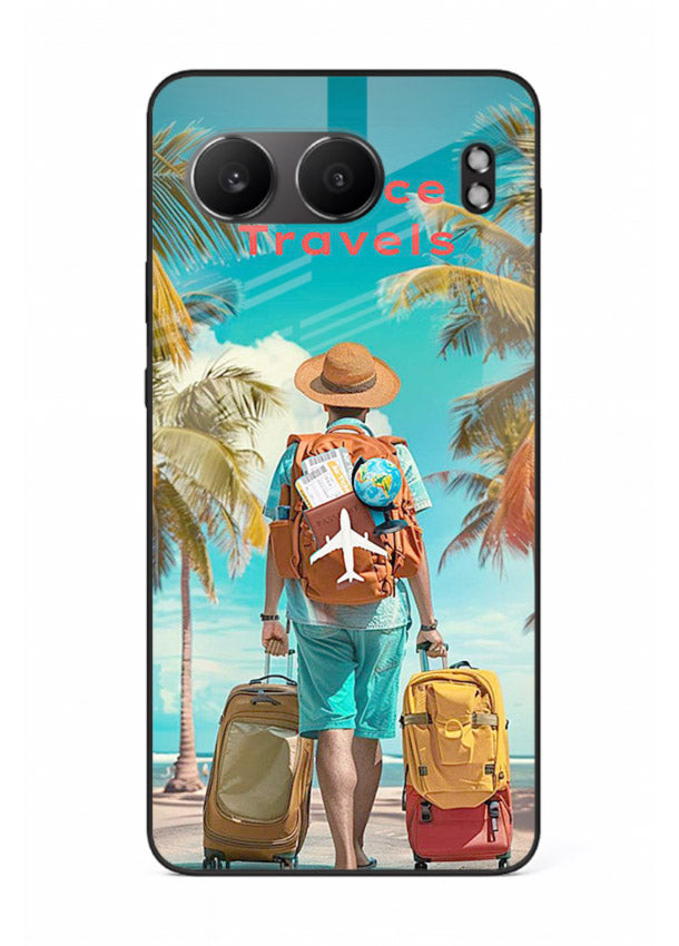Tropical Beach Traveler summer artwork OnePlus Nord 4 glass back cover