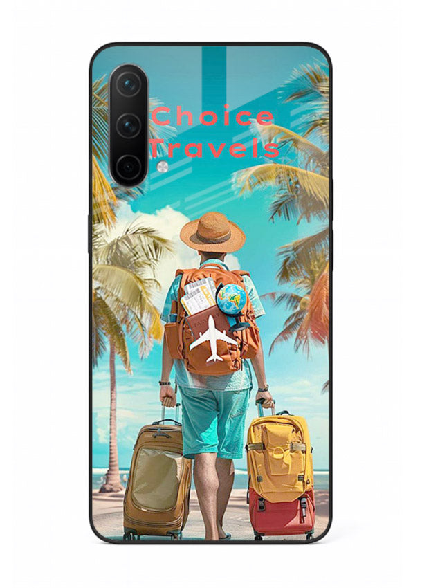 Tropical Beach Traveler summer artwork OnePlus Nord CE 5G glass back cover