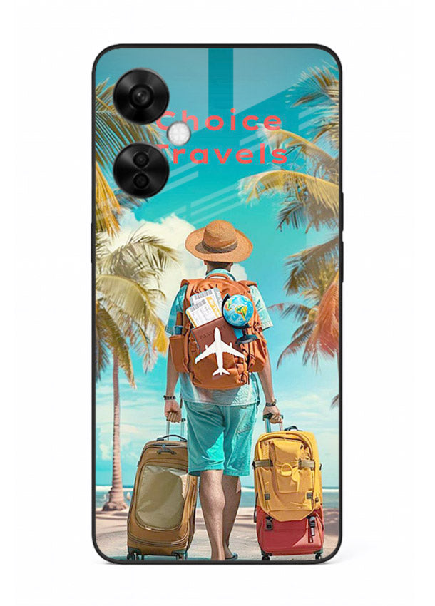 Tropical Beach Traveler summer artwork OnePlus Nord CE3 Lite glass back cover