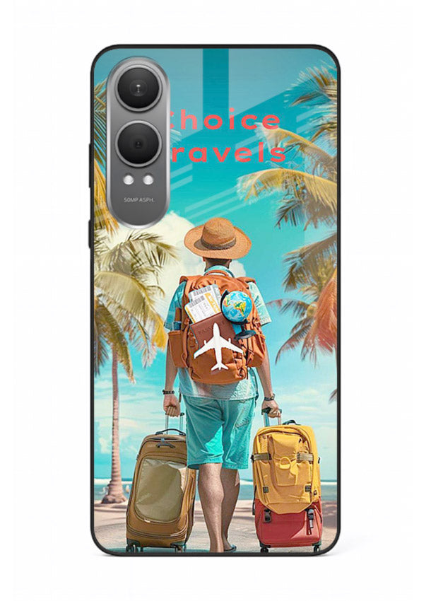 Tropical Beach Traveler summer artwork OnePlus Nord CE4 Lite glass back cover