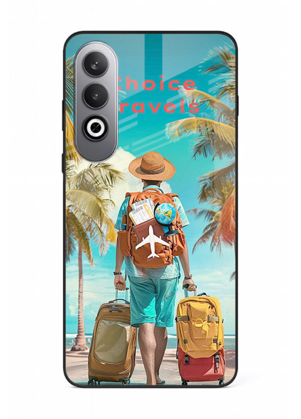 Tropical Beach Traveler summer artwork OnePlus Nord CE4 glass back cover