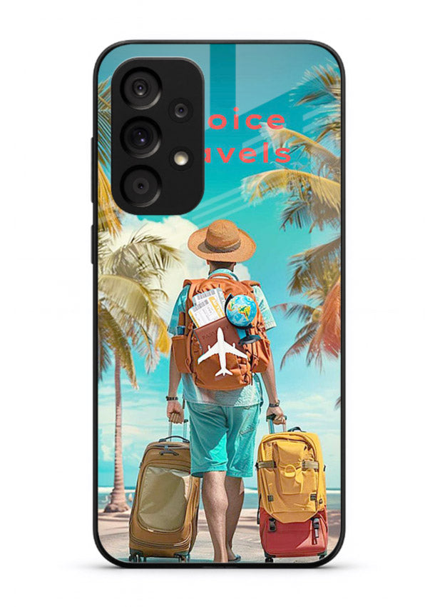 Tropical Beach Traveler summer artwork Samsung A23 5G glass back cover