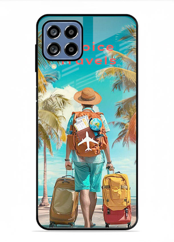 Tropical Beach Traveler summer artwork Samsung A22 4G glass back cover