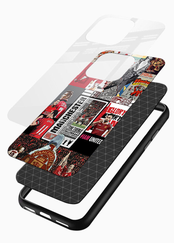 Football collage artwork on glossy tempered glass mobile cover - 3