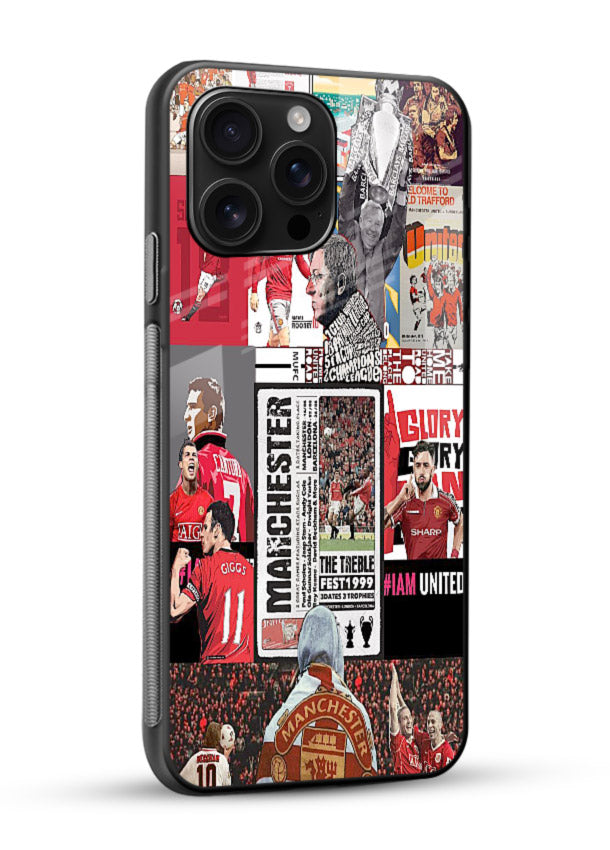 Football collage artwork on glossy tempered glass mobile cover - 2