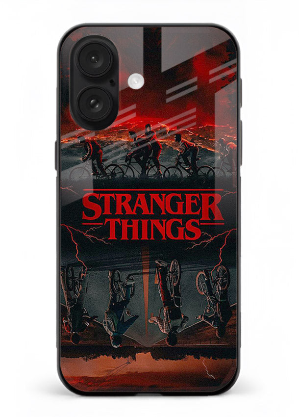 Dark supernatural landscape artwork printed on premium tempered glass iPhone 17 back cover