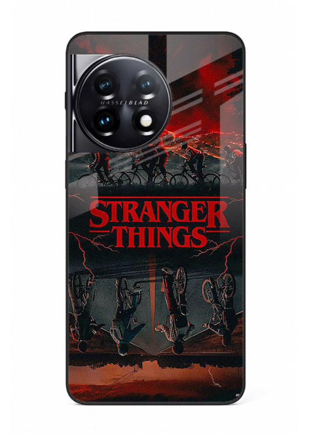 Dark supernatural landscape artwork printed on premium tempered glass OnePlus 11R back cover
