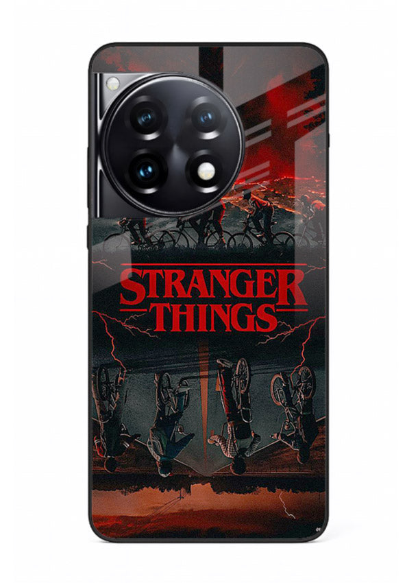 Dark supernatural landscape artwork printed on premium tempered glass OnePlus 12R back cover