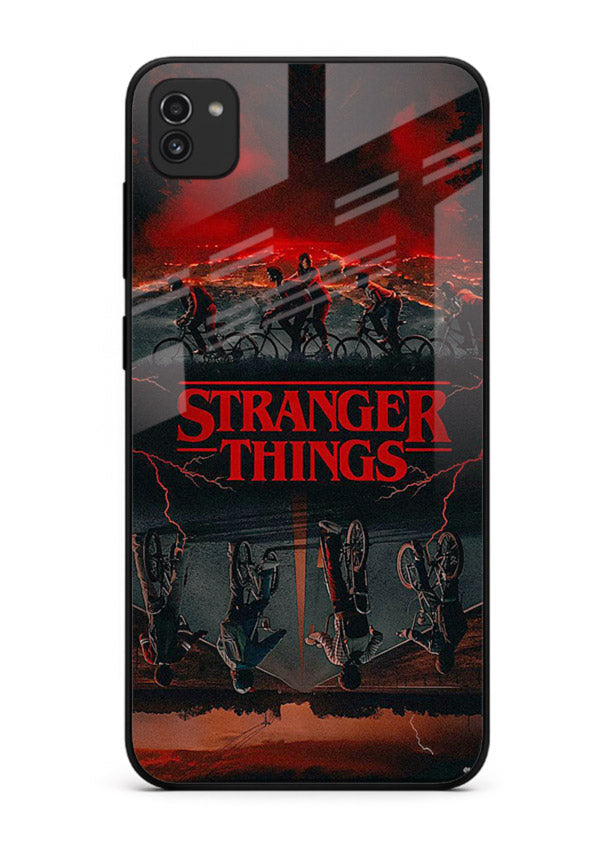Dark supernatural landscape artwork printed on premium tempered glass Samsung A03 back cover